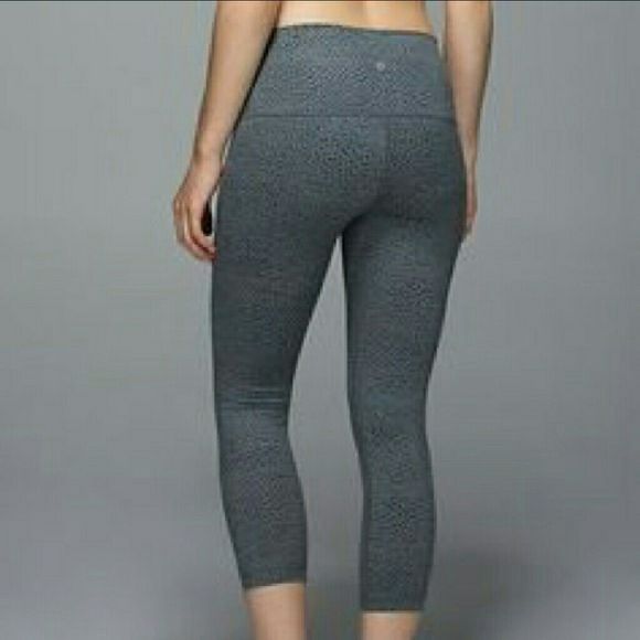 Lululemon Wunder Under Crop II Full-On Luon (Roll Down) Dottie Dash Slate Black - Picture 8 of 15